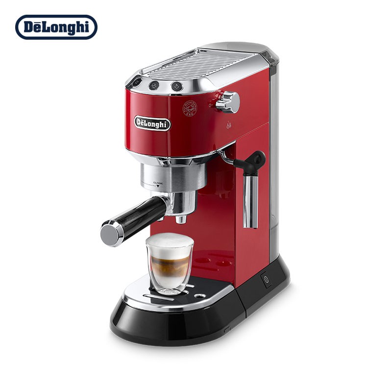 德龙（Delonghi）咖啡机 半自动咖啡机 意式浓缩 家用 泵压式 EC680.R 红色