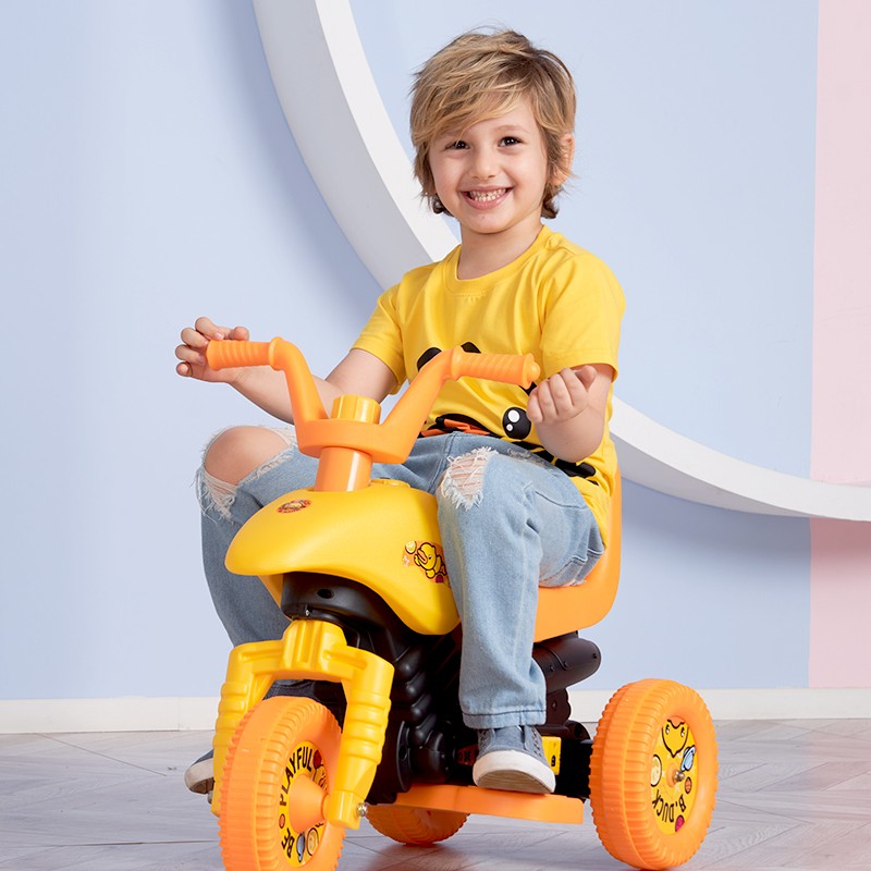 乐的 儿童电动摩托车 可坐人男女宝宝小孩三轮车充电网红小黄鸭玩具车 8020S 小黄鸭电动车
