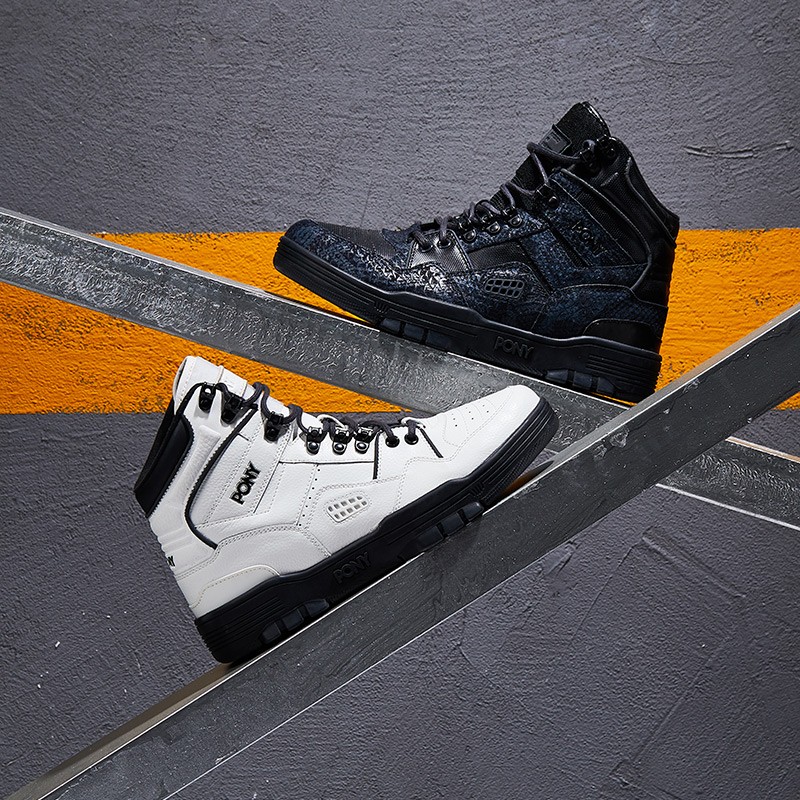 PONY篮球鞋波尼男女运动鞋经典款M100高帮减震耐磨情侣鞋94M1M101 白色（男） 39