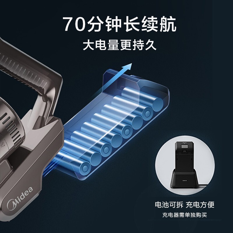 美的（Midea） 无线吸尘器Q6家用手持充电吸尘器除尘器Q3/P5pro/P6M/P7FLEX （免弯腰吸尘器）P7 Flex