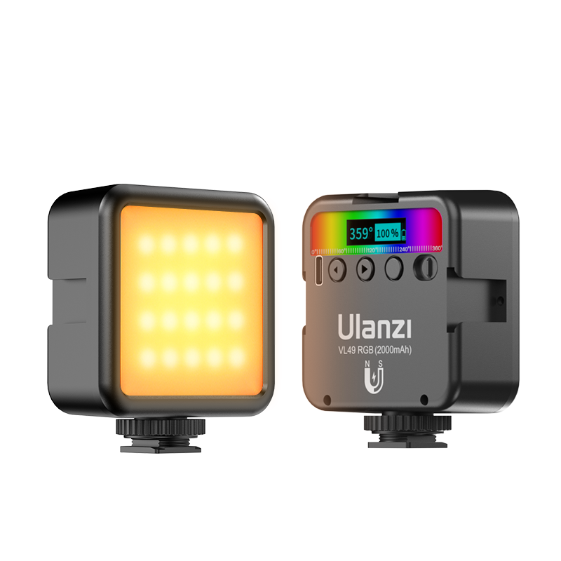 ulanzi优篮子 VL49 RGB磁吸全彩补光灯便携LED口袋双色温摄影灯微单相机手机室内人像特效