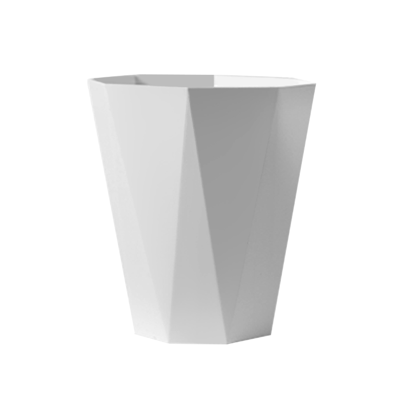 京佳宜 北欧风创意垃圾桶 家用客厅卫生间厨房塑料垃圾筒10L 无盖卫生桶办公大容量纸篓 小米白 YL-Z7021