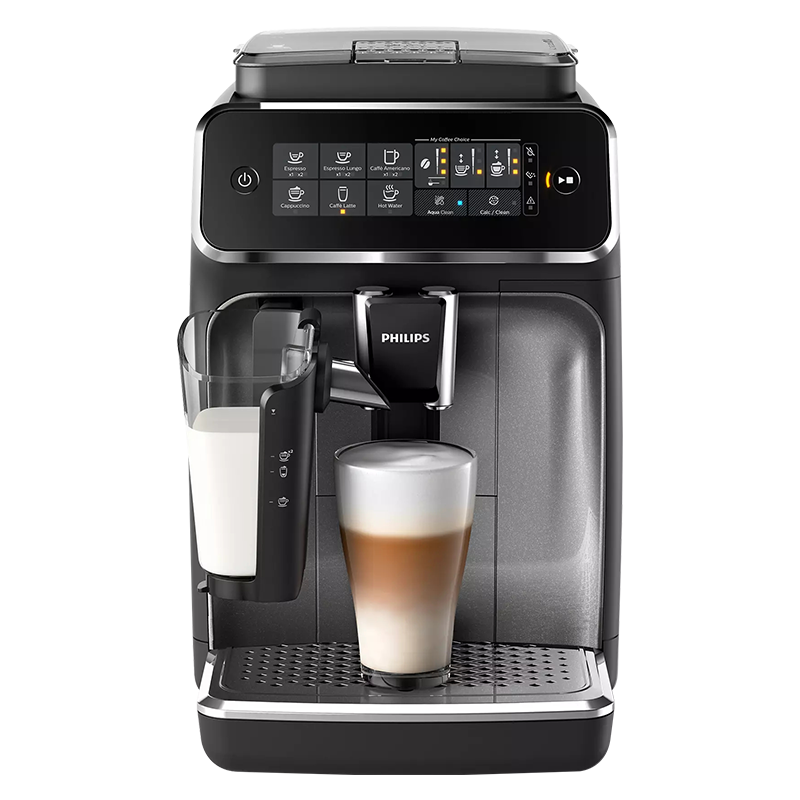 飞利浦（PHILIPS）咖啡机意式全自动家用办公室研磨一体打奶泡EP3146/82黑银