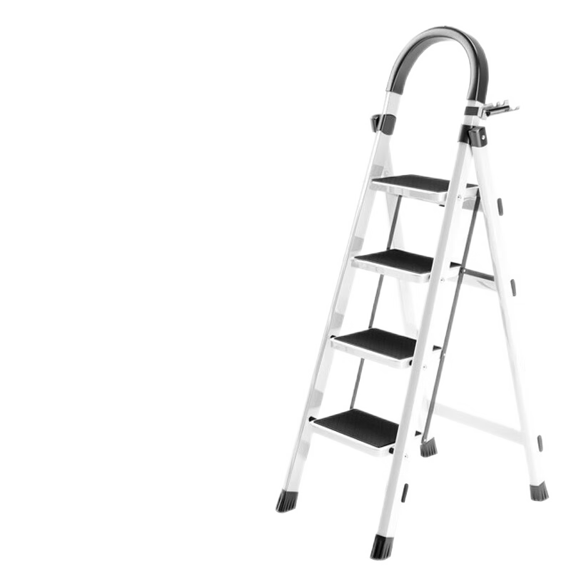 欧奥森（ouaosen） 梯子家用折叠梯加厚室内人字梯移动楼梯伸缩梯步梯多功能扶梯 N601-11白色加厚4步梯