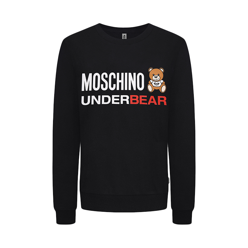 莫斯奇诺（moschino）女士小熊印花logo宽松套头休闲卫衣Z A1710 9004 黑色 S 