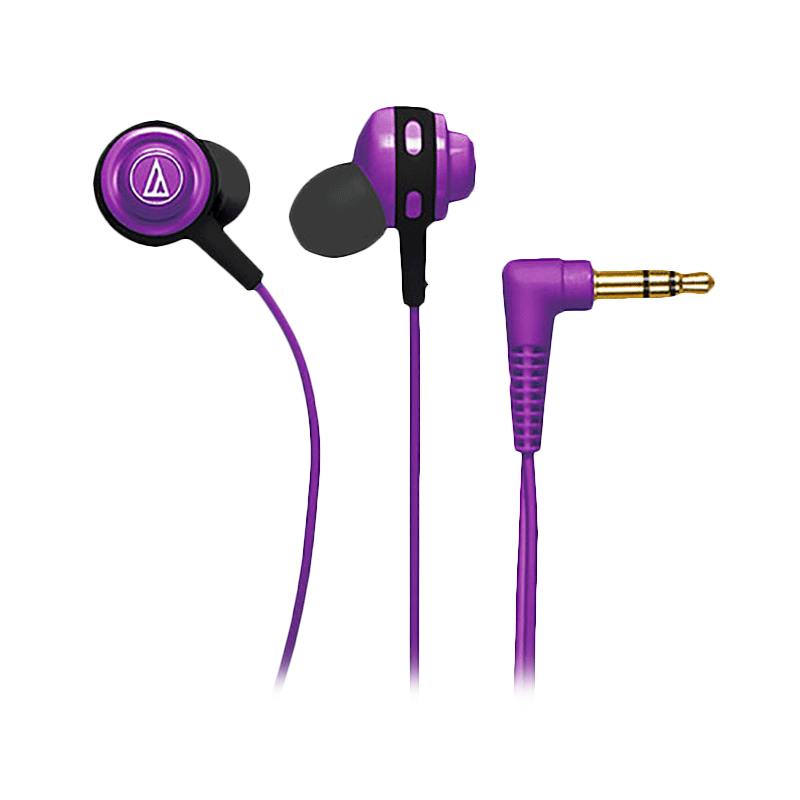 铁三角 COR150 入耳式耳挂耳机 运动耳机 音乐耳机 便携入耳 轻巧机身 紫色
