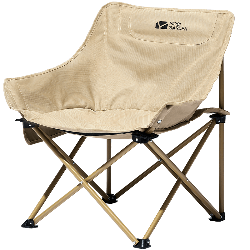 牧高笛（MOBIGARDEN） 折叠椅 户外露营便携靠背钓鱼椅折叠椅懒人椅家庭休闲月亮椅 细沙黄