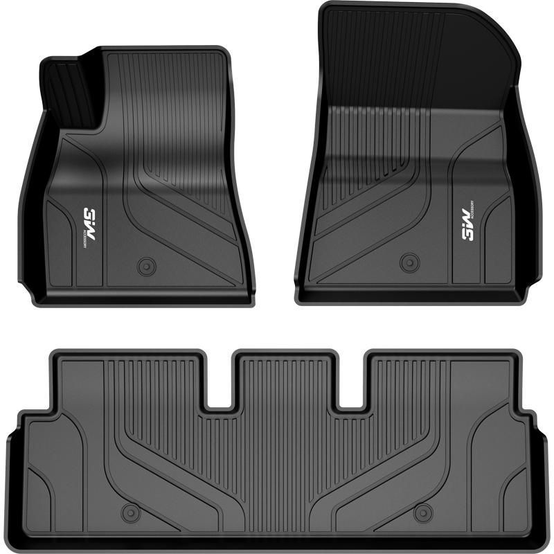 3W特斯拉ModelY专用新能源环保TPE汽车脚垫+毯面+防水尾箱垫套餐定制