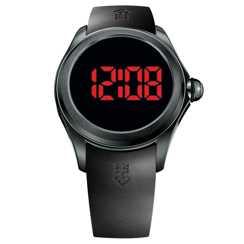 昆仑表（CORUM） 昆仑表Corum瑞士腕表 泡泡系列47mm电子表100米防水黑色表盘胶带男表 L405/03346