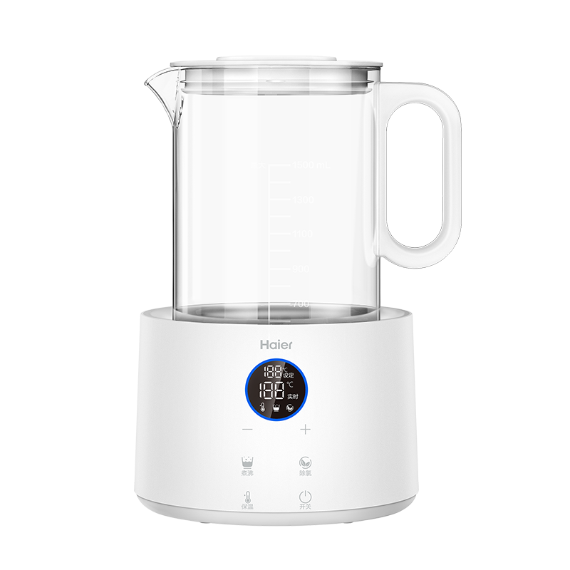 海尔（Haier）恒温水壶婴儿调奶器 多功能冲泡奶粉电热水壶 温奶暖奶器家用 HBM-H207 升级家庭款1.5L白