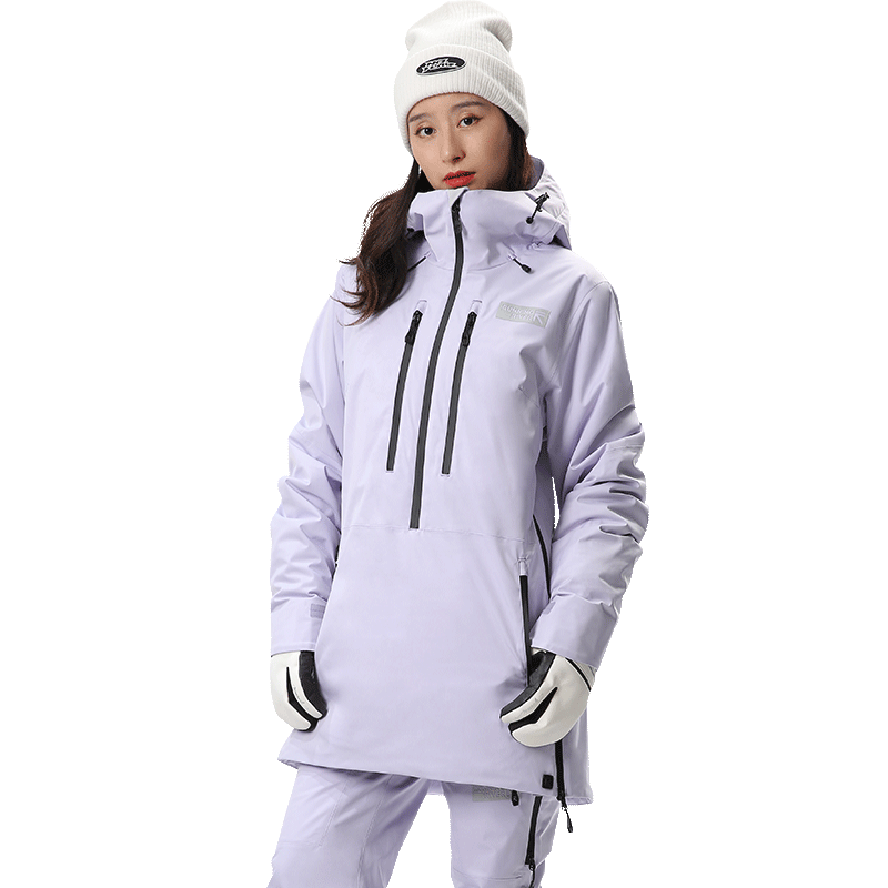 RUNNING RIVER 奔流 冬季 女士户外单板滑雪服连帽套头上衣新款N2450 317雪青 XL42