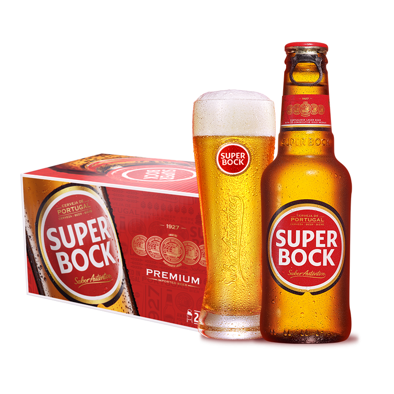 超级波克（SUPER BOCK）经典黄啤 进口啤酒  250ml*24瓶 年货送礼整箱装 葡萄牙原装