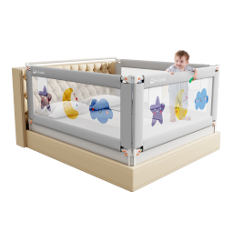 M-CASTLE德国床围栏婴儿童床上挡板宝宝床边防摔床护栏三面拼接加固 灰色小夜空2.0米/一片装
