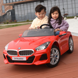 智乐堡（CHILOKBO）婴儿童电动车双人宝宝玩具车可坐人四轮遥控汽车宝马跑车四驱红