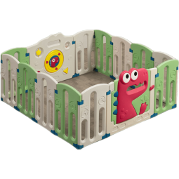 babycare 恐龙游戏围栏防护栏婴儿儿童地上宝宝安全爬行垫室内儿童节礼物 【14+2片】德科绿+2CM爬行垫