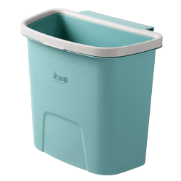 美丽雅 壁挂垃圾桶收纳桶塑料加厚家用无盖厨房橱柜分类悬挂式垃圾桶 6L(蓝色）
