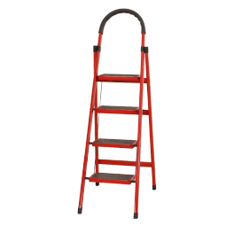 欧奥森（ouaosen） 梯子家用折叠梯加厚室内人字梯移动楼梯伸缩梯步梯多功能扶梯 N601-03红色加厚4步梯