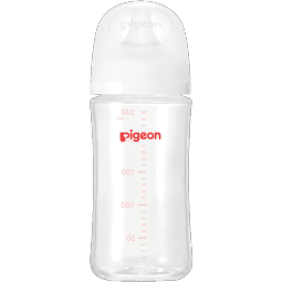 贝亲奶瓶 奶瓶新生儿 婴儿奶瓶 宽口径玻璃奶瓶 自然实感 含衔线设计 240ml配M号  (适用3-6个月)