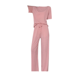 浪莎睡衣套装时尚休闲夏季宽松阔腿长裤减龄显瘦女舒适睡衣套装 粉红色 均码