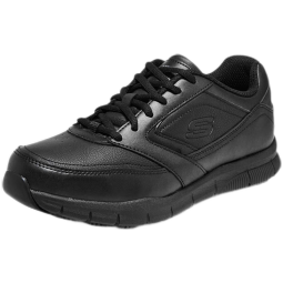斯凯奇（Skechers）男鞋休闲皮鞋 软底缓震商务鞋77156 黑色/BLK 40