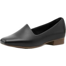Clarks其乐女鞋春夏乐福鞋一脚蹬优雅舒适平底方头单鞋女 黑色261633135 37.5