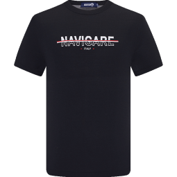 【伊力特面料】Navigare意大利小帆船短袖T恤衫男士夏季黑色基础体恤衫黑色上衣 黑 XL/52