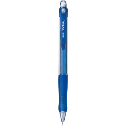 三菱（Uni）M5-100活动铅笔 0.5mm学生自动铅笔橡胶手握透明彩色杆带橡皮可擦笔 蓝色 1支装