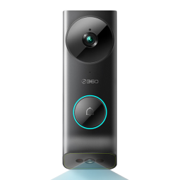 360 双摄可视门铃5Max 电子猫眼 监控家用 家庭室外智能摄像头 可对话防盗 标配+64G内存卡