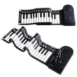 博仕德手卷钢琴 手卷琴便捷式折叠智能电子钢琴 初学者成人儿童节日礼物 49键标准款-黑+礼包