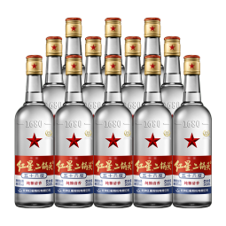 红星 二锅头 白瓶大二 56度500mL*12瓶 整箱 清香型 新老包装随机发货