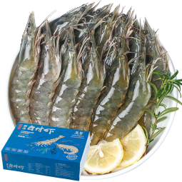 国产大虾 万景 北海鲜冻白虾(大号) 净重4斤 80-100只  对虾 生鲜 海鲜