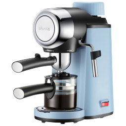小熊（Bear）咖啡机 意式浓缩家用半自动咖啡壶 花式高压萃取蒸汽可打奶泡机 浅蓝色 KFJ-A02N1