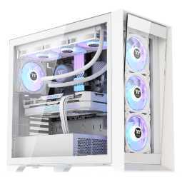 Tt（Thermaltake）钢影 透 白色 机箱水冷电脑主机（支持360水冷/EATX主板/Type-c/海景房/高兼容/4090显卡）