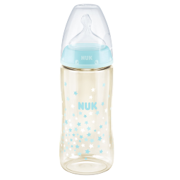NUK新生儿宽口径奶瓶 300ML星星感温6个月+