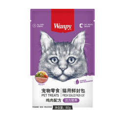 顽皮（Wanpy）鲜封包成幼猫罐头营养猫粮猫咪零食猫湿粮条 蟹肉+鸡肉80g*5包