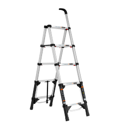 奥鹏梯子伸缩梯人字梯家用多功能铝合金梯子登高楼梯五步工程梯子310D