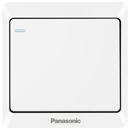 松下（Panasonic）开关插座 一开单控开关面板 带荧光单开单控开关 雅悦白WMWA511-N