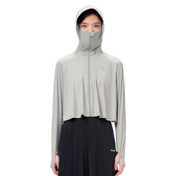 伯希和小光盾防晒衣女防紫外线冰丝凉感防晒服披肩外套12321222冰河灰M