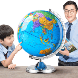 慢作 地球仪ar智能地球仪儿童初中小学3d立体地形地球仪灯男孩女孩生日礼物大号摆件可发光【T】 【政区+地形】智能AR+带灯插电 大号/32cm