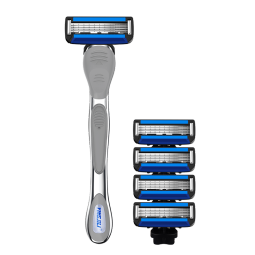 英吉利手动刮胡刀套装5层剃须刀片1刀架4刀头胡须刀刮胡子刀