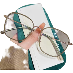 Erilles 超轻近视眼镜女可配度数镜片素颜大脸显瘦方圆脸韩版潮眼镜框 云纱粉 161防蓝光非球面镜片