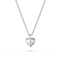 施华洛世奇（SWAROVSKI）王一博同款系列 施华洛世奇GEMA 520半心贴贴项链双色爱心多巴胺 蓝色 5653008