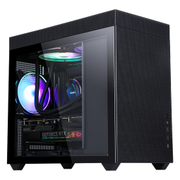 先马（SAMA） 趣造2侧透版（黑）桌面小机箱 超白玻璃/双面散热网孔/240/280水冷拓展仓/Type-C/支持ATX电源