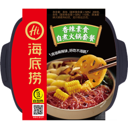 海底捞 自热火锅懒人方便自助部队小火锅一箱学生宿舍零食 夜宵方便即食 2盒香辣素食+瑶柱香菇拌饭