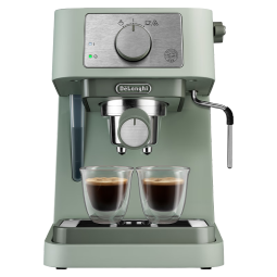 德龙（Delonghi）咖啡机 意式半自动 家用15Bar泵压 独立温控自动关机 不锈钢细蒸汽杆可调式打奶泡 升级版EC255.GR 不锈钢加热组件 自动关机 