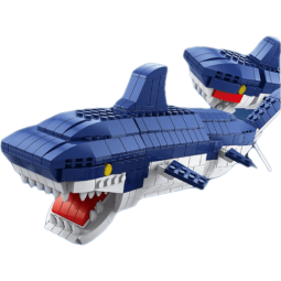 乐乐兄弟兼容乐高创意积木儿童玩具小颗粒拼装积木男孩拼插车玩具模型拼图 鲨鱼1000pcs