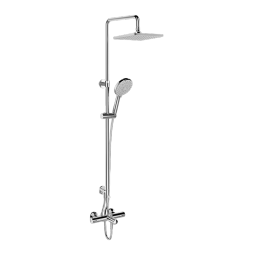 科勒（KOHLER）恒温花洒可升降淋浴器花洒套装三出水恒温淋浴柱 【八寸方形顶喷】26470T-9-CP