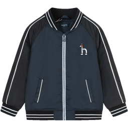 哈吉斯（HAZZYS）童装男童春新款外套时尚百搭简约学院风棒球服外套 藏蓝 145