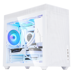 先马（SAMA） 趣造2侧透版（白）桌面小机箱 超白玻璃/双面散热网孔/240/280水冷拓展仓/Type-C/支持ATX电源