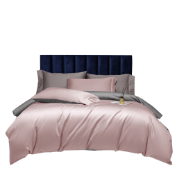 AIDLI 床上四件套100支长绒棉被套被罩双人全棉纯色套件 爱丽丝粉 200*230cm四件套（1.5/1.8m床）